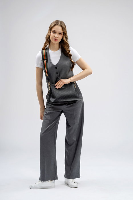 Lucky Bees Bolso de Hombro Negro y Gris